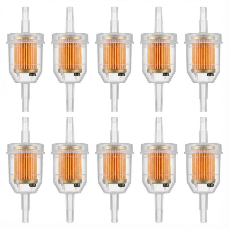 CocoMocart Gas Inline Fuel Filters with magnet for Kawasaki Kohler Briggs & Stratton John Deere 1/4 Inch x 5/16 Inch (Pack of 10) - Image 1